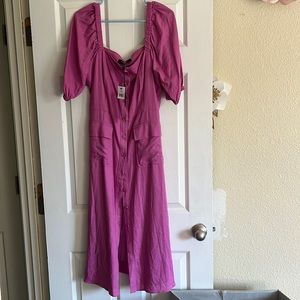 Bcbgmaxazria midi dress size 10 color pink purple (bodacious)